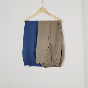 Vintage Classic Editions 2 Pairs Brown & Blue Elastic Waist Straight Leg Pant S